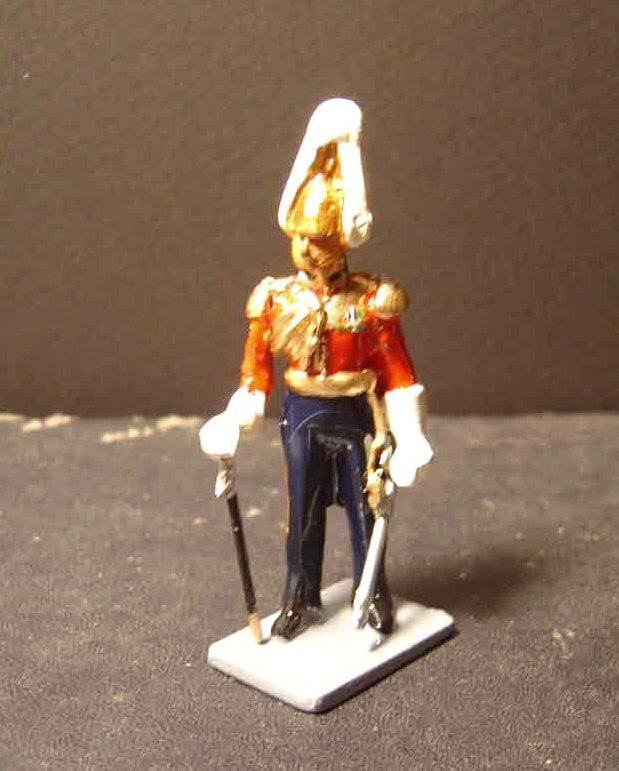 SUBJECT: 1/32 scale figure, Honorable Corps of Gentleman-at-Arms, non-flood illumination 

CAMERA:  Sony DSC-P92 Cyber-shot
MEDIA:  Sony MSA-64A Memory Stick at 1.2 megapixel resolution
FILE:  JPEG from Sony Image Transfer version 1.00.1015.01
EDITING:  Adobe Photoshop